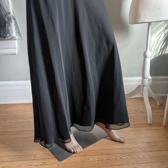 Vintage 90s Cache Prom Gown Beaded Black Cowl Siren Whimsygoth Formal Size 9 - Picture 6 of 14